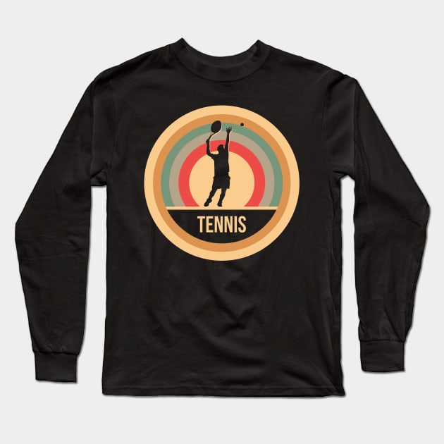 Retro Vintage Tennis Gift For Tennis Players Long Sleeve T-Shirt by OceanRadar